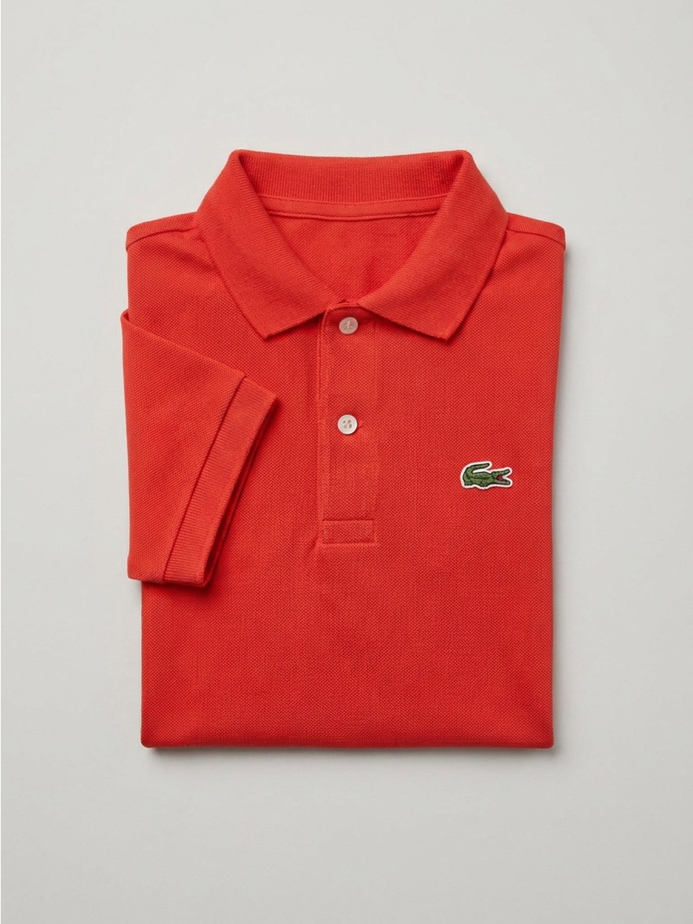 LACOSTE Size 6 Piqué Polo Burnt Red